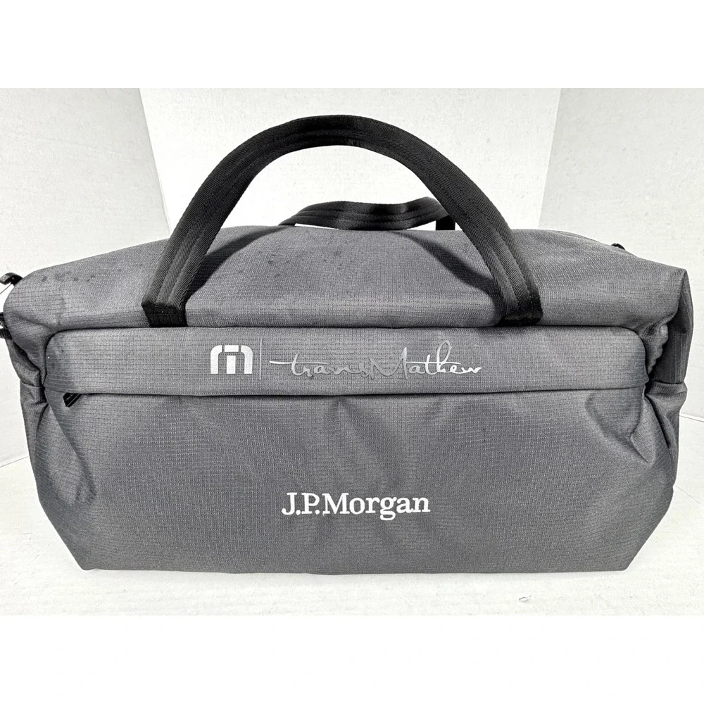 Travis Mathew Lateral Duffel Bag Graphite‎ Gray Weekender Travel J.P. Morgan